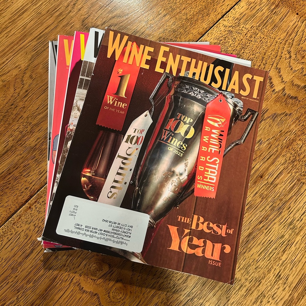 WINE ENTHUSIAST | August - December 2025 Magazine Collection, Set of 5